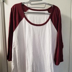 Plus size baseball tee 34 sleeve